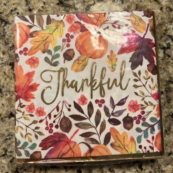 Clementine Other - New unused Thankful 40 paper lunch napkins